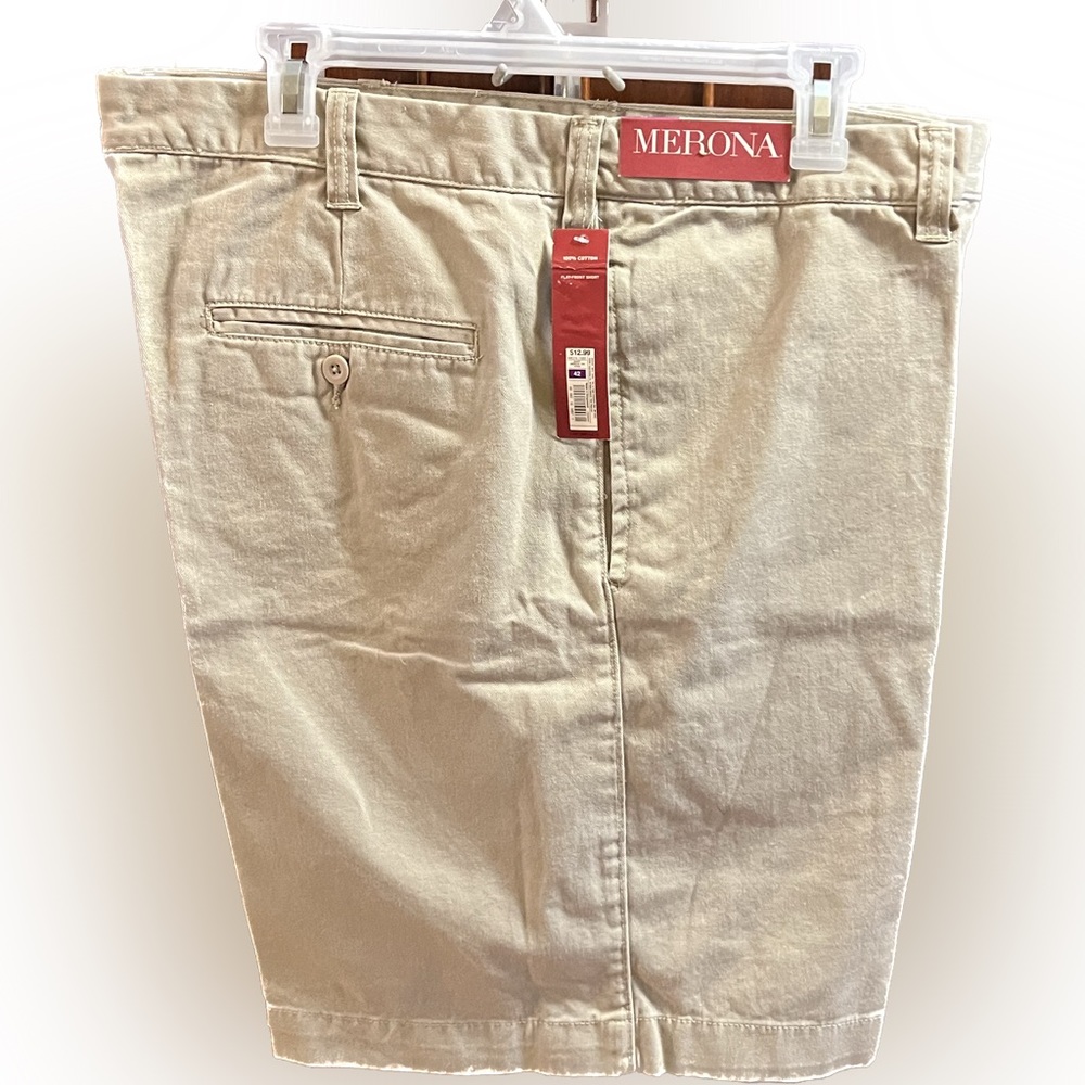 Merona Flat Front Khaki Shorts 42w